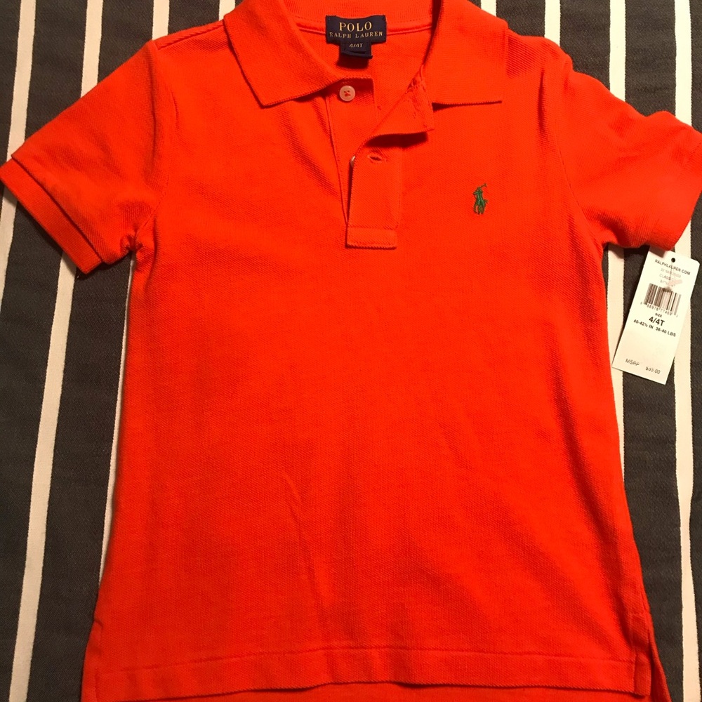Orange Polo Ralph Lauren Collar Shirt